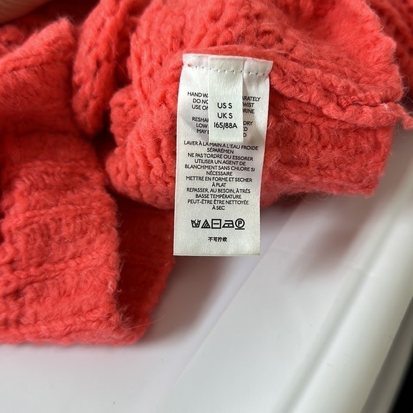 Anthropologie Pilcro Zamora Orange Cropped Cowl‎ Neck Sweater Small - Picture 8 of 9